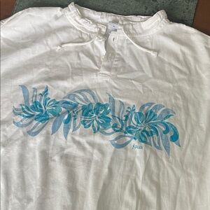 Men's Vintage Crazy Shirts White long Sleeve cotton pullover.